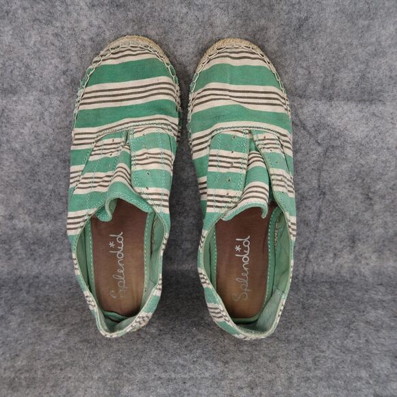 Splendid Shoes Womens 8.5 Sneaker Slip On Flats Loafer Espadrille Striped Fabric - Picture 6 of 12